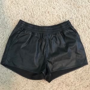 H&M Leather Elastic Low Rise Shorts